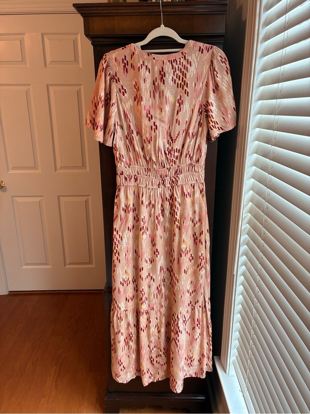 Knox Rose Pink Ikat Boho Midi Dress | Size Small - Picture 6 of 9